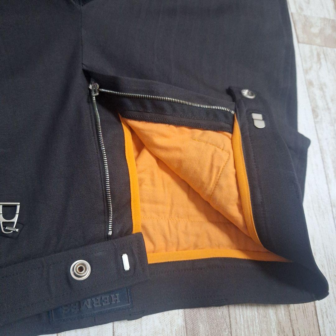 【Excellent Condition】HERMES Riding Pants M Black Suede Panel Stretch