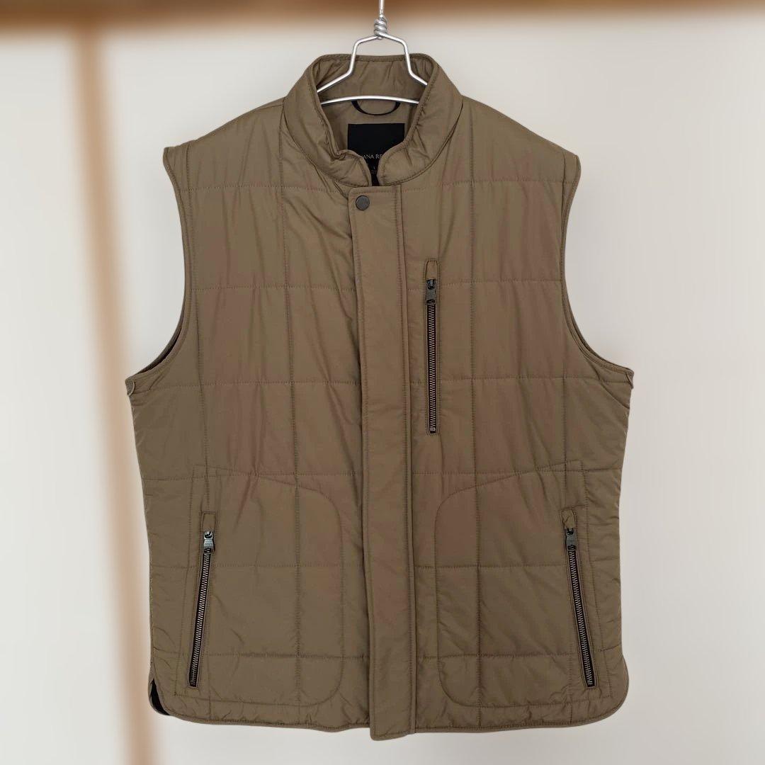 BANANA REPUBLIC Khaki Quilted Down Vest L