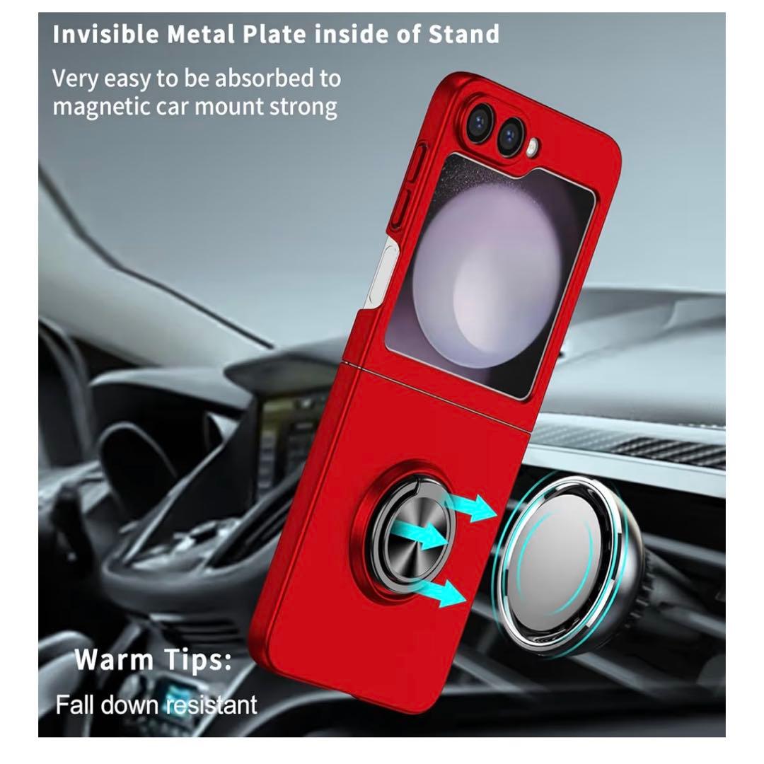 Galaxy Z Flip5 Case with Ring, Red