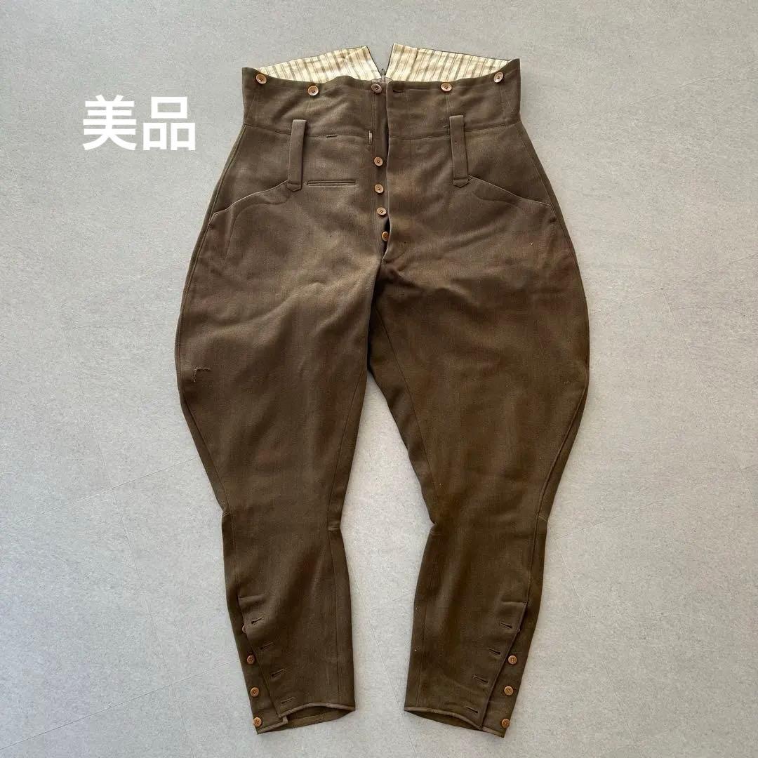 【Excellent Condition】Imperial Japanese Army Riding Trousers (Hakama-shita) - Vintage Military Uniform, Pre-Showa Era