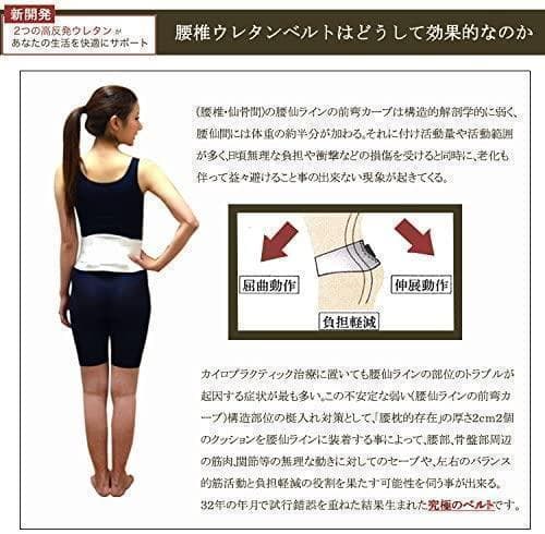 【New】Reliable Made in Japan Lucky West Lumbar Support Belt, Size M