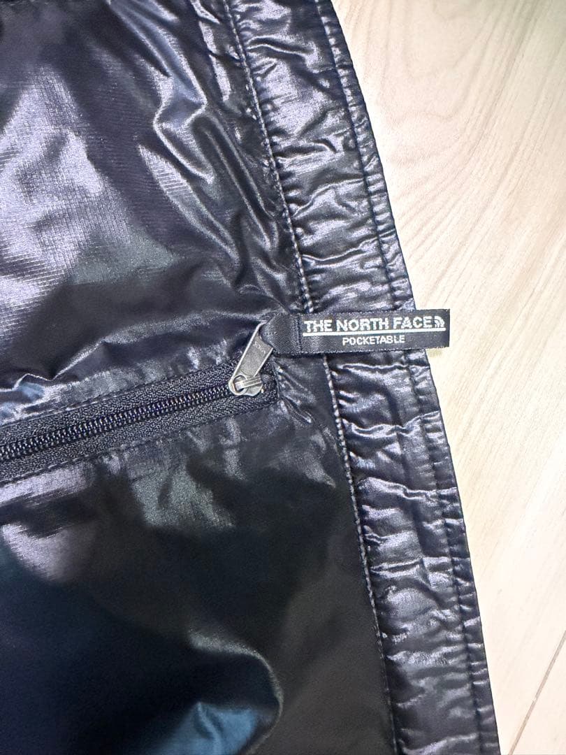 THE NORTH FACE Down Vest Black Logo Embroidery Lightweight L Size