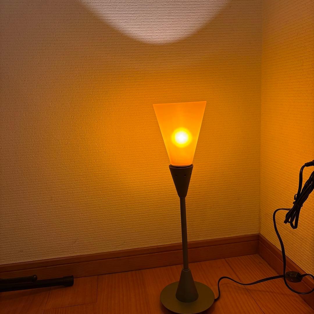 Antique Glass Shade Lamp Ishiguro Orange