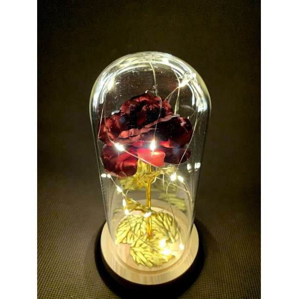 ▼New! Cute and Gorgeous! Glass Case with Roses and LED Lights ? 2005