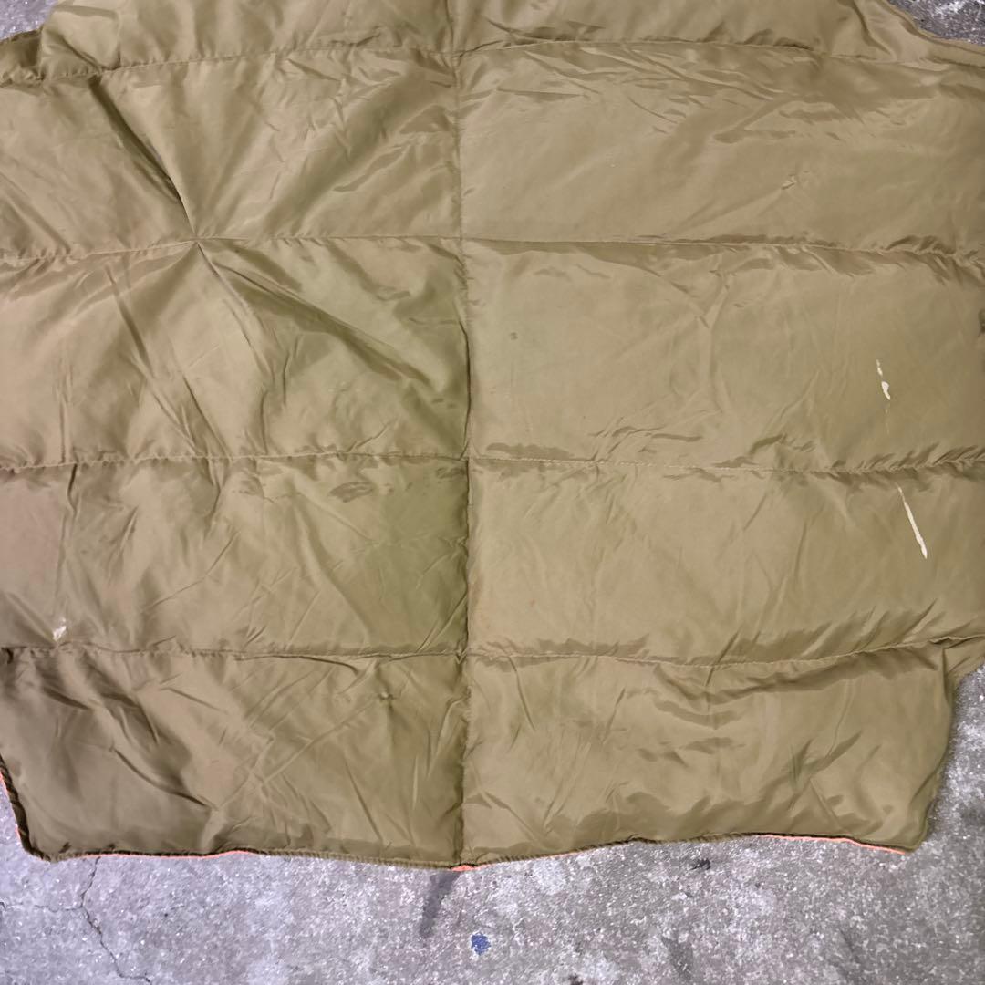 80s Vintage Down Vest, Reversible Olive x Orange, Padded Vest