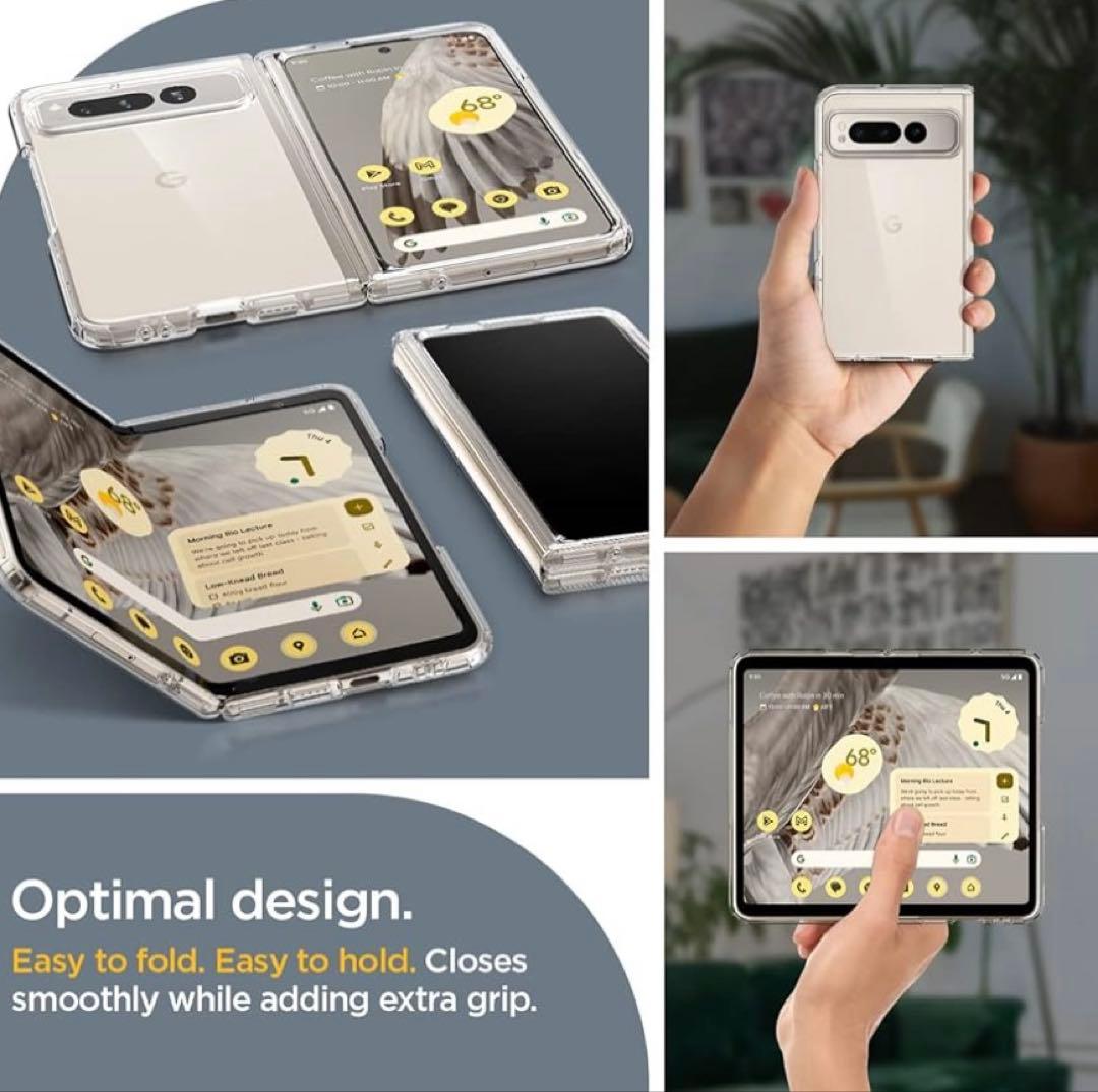 Spigen Pixel Fold Case, Crystal Clear Bumper Case, Military Grade Shockproof